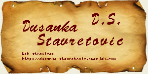 Dušanka Stavretović vizit kartica